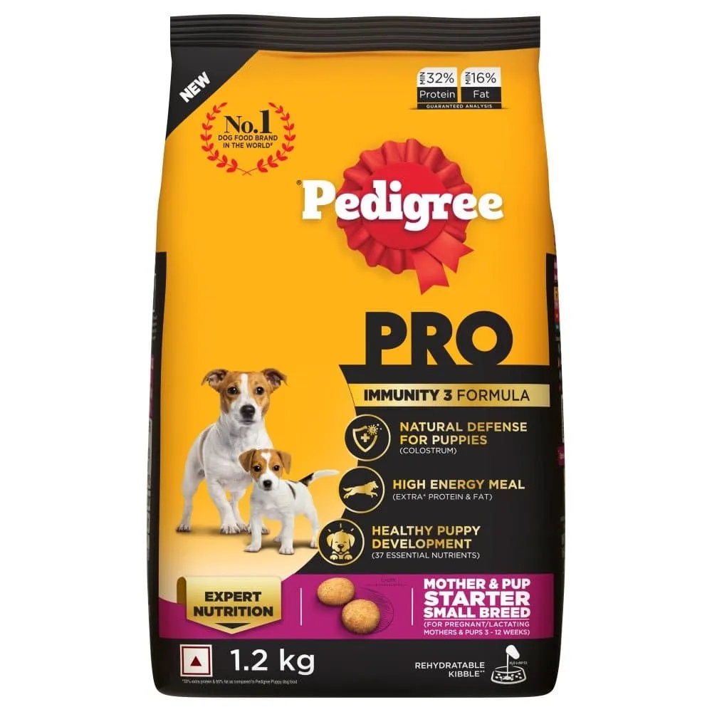 Pedigree PRO Expert Nutrition Lactating/Pregnant Mother & Puppy Starter (3 to 12 Weeks) Small Breed Dog Dry Food (Limited Shelf Life) (Buy 1 Get 1)