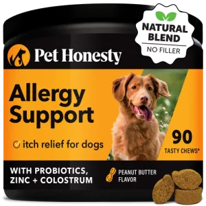 Pet Honesty Allergy Support Supplement Peanut Butter Flavor for Dogs