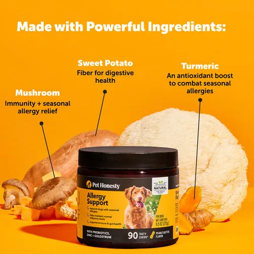 Pet Honesty Allergy Support Supplement Peanut Butter Flavor for Dogs