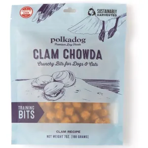 Polkadog Clam Chowda Crunchy Training Bits Treats for Dogs & Cats, 8-oz