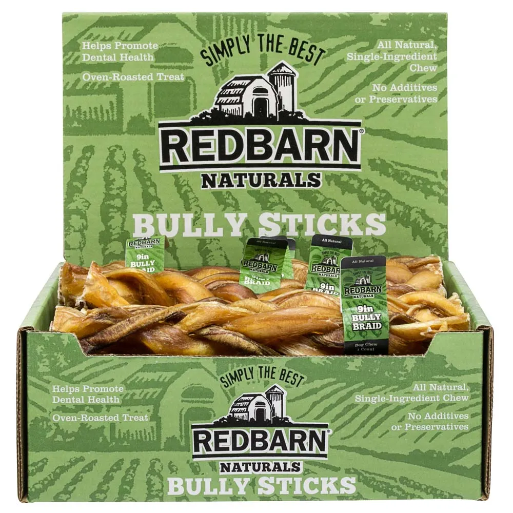 Redbarn Braided Bully Stick Dog Treat, 9in