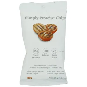 Simply Choices Protein Chips - Bbq - 33 Grm - Case Of 12