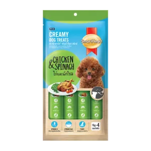 SmartHeart Dog Creamy Treats Chicken & Spinach 15g x 4