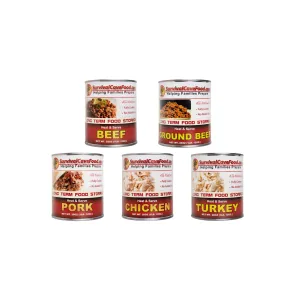 Survival Cave Mixed 12 - 28 oz Cans - 6 Beef, 6 Chicken - Ready to Eat Canned Meat - Full Case