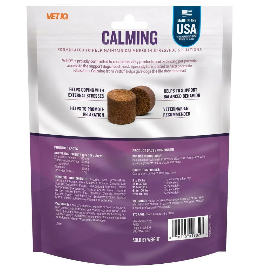 VetIQ Calming Soft Chew Supplement for Dogs (60 soft chews)