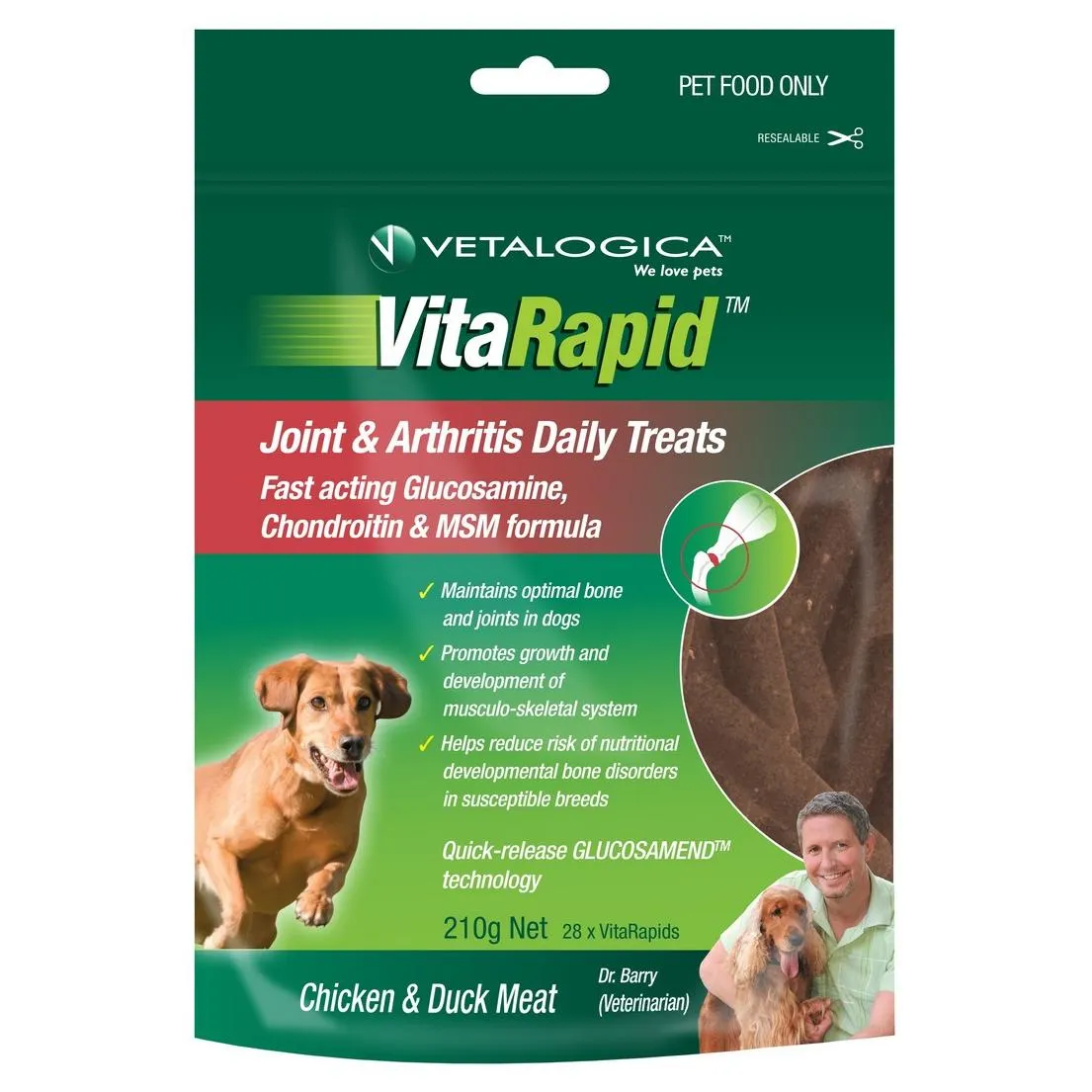 Vitarapid Chicken Joint & Arthritis Dog Treats 210G