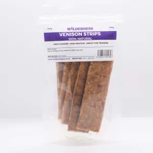 Wilderness 100% Natural Venison Strips 100g Pack